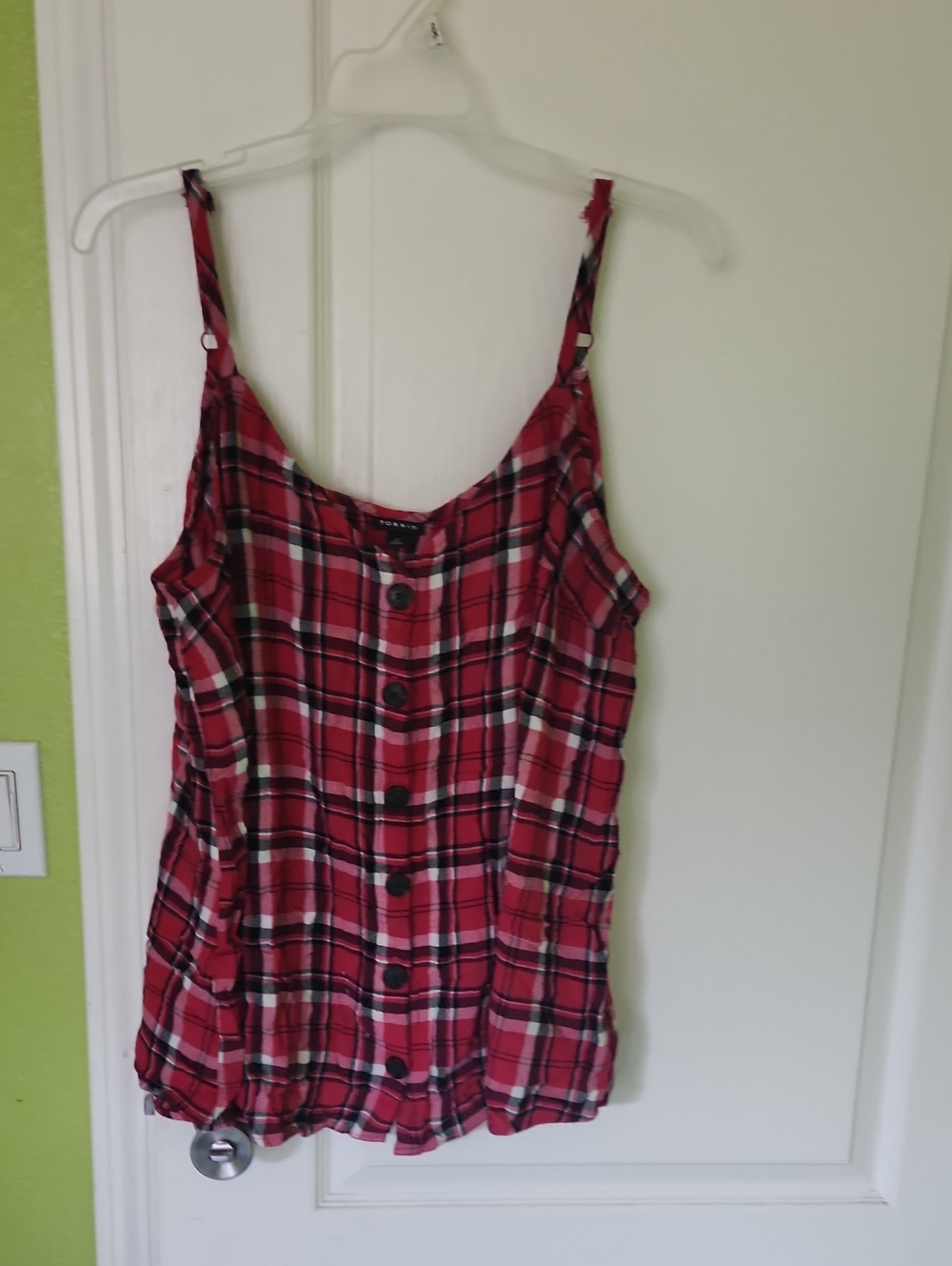 torrid Red Plaid Button-Front Camisole
